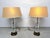 Pair of beautiful brass and acrylic table lamps. The lamps remain in a perfect condition and with their original lamps...