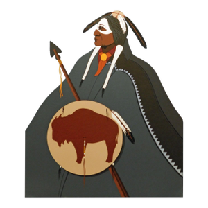 Kim Means "Buffalo Medicine Man" Hand Signed Unframed Artwork