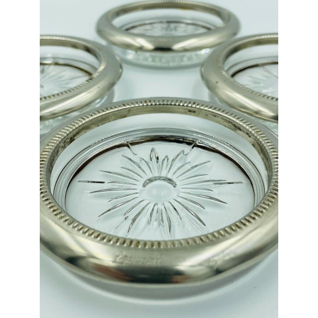 Mid 20th Century Mid 20th Century Italian Silverplate Leonard Coasters- Set of 4 For Sale - Image 5 of 12