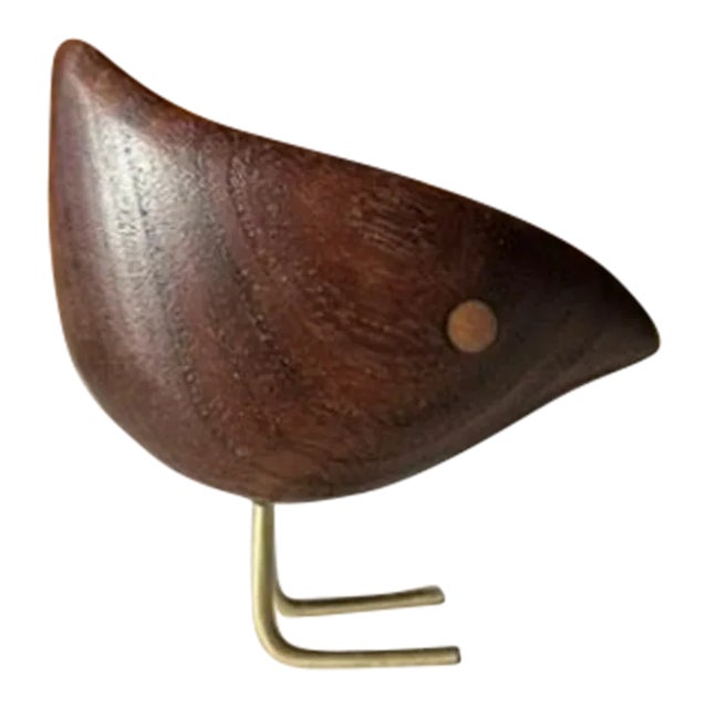 Contemporary Danish Wood Happy Bird Jacob Hermann Style Brunette For Sale