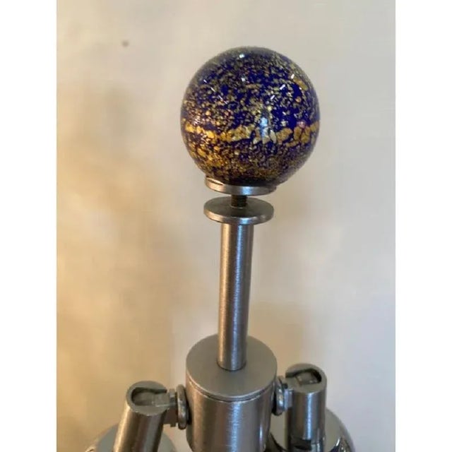 Blue and Gold Table Lamps by Simong, Set of 2 For Sale - Image 9 of 10