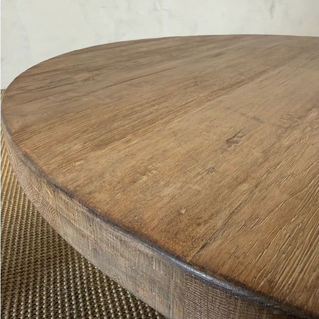 Mid-Century Modern Nest Coffee Table Set 2 Piece in Reclaimed Elm Wood For Sale - Image 3 of 10