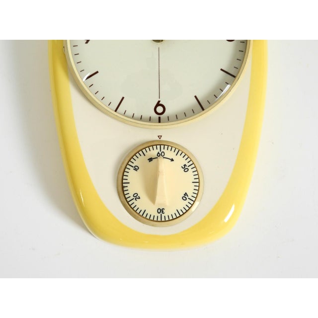 Mid-Century Modern Wall Clock by Mauthe with Glazed Ceramic Case, 1950s For Sale - Image 9 of 18