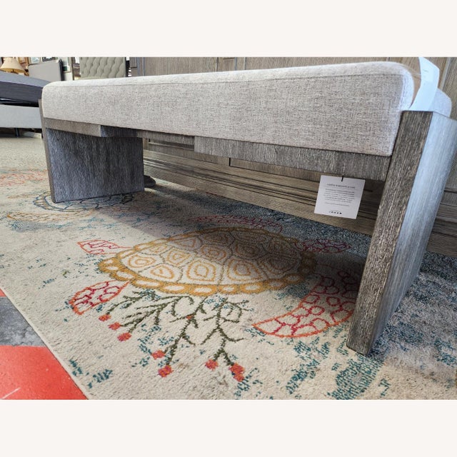 Contemporary Bernhardt Foundation Bench Light Gray Fabric For Sale - Image 3 of 8