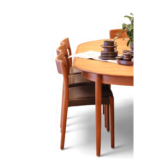 Brown Danish Dining Chairs in Teak and Leather, 1960s, Set of 6 For Sale - Image 8 of 18