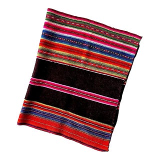 Vintage Peruvian Aguayo Manta Textile/Saddle Blanket For Sale