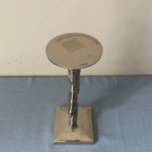 Metal 1990s Barclay Buyers Seahorse Silver Candle Holder For Sale - Image 7 of 10