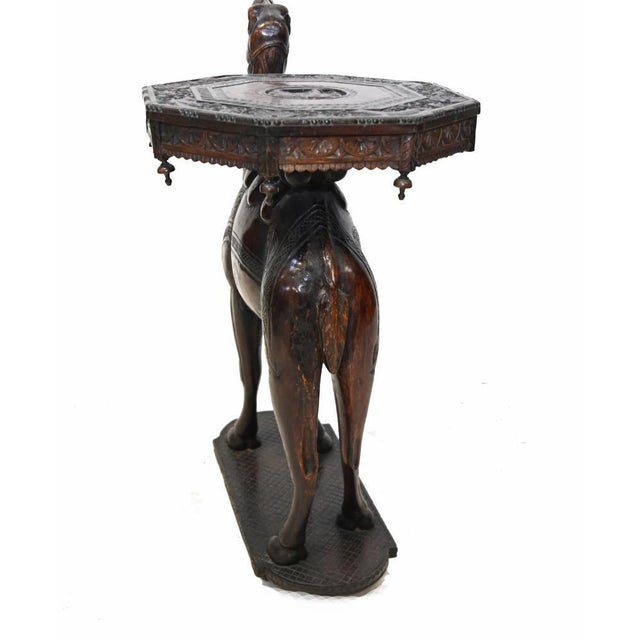 Anglo Indian Carved Camel Side Table in Hardwood, 1920 For Sale - Image 6 of 12