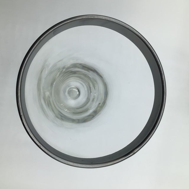 Vintage Silver Ombre and Silver Band Pilsner Stemware Set With Caddy by Vitreon Queen Lusterware - Set of 7 For Sale - Image 9 of 12