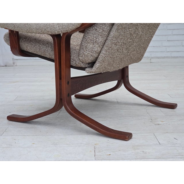 Norwegian Bentwood Armchair with Wool Fabric, 1970s For Sale - Image 12 of 15