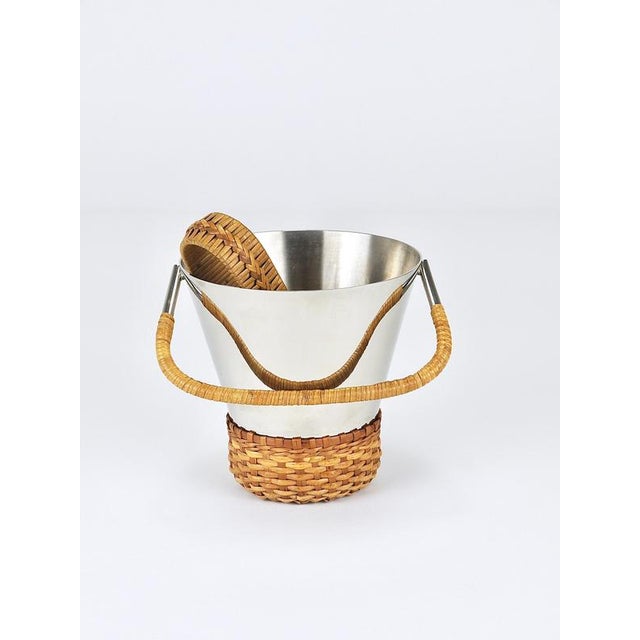 Vintage Nickel-Plated Ice Bucket and Tongs by Carl Auböck, Austria, 1950s, Set of 2 For Sale - Image 13 of 16