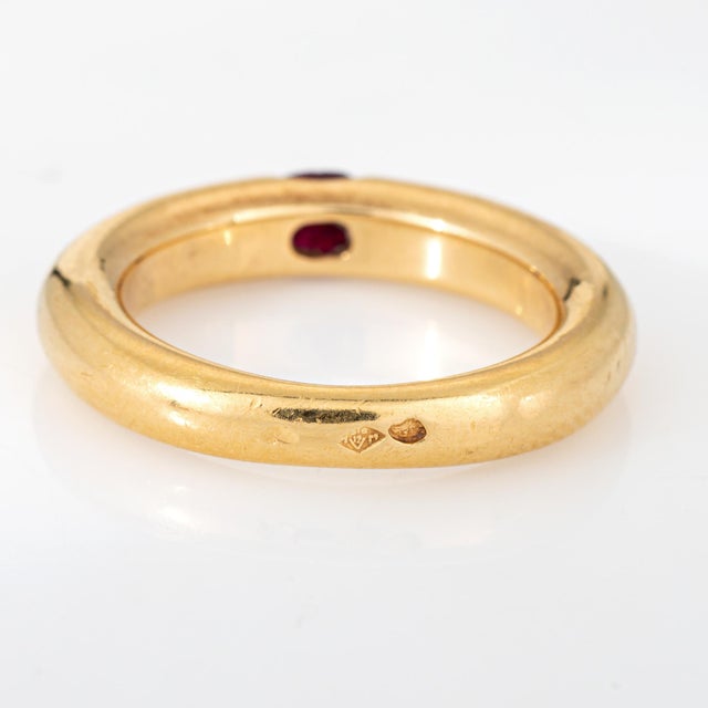 Metal C1992 Cartier Ellipse Ruby Band Sz 6.25 Ring Eu 53 18k Gold Signed Jewelry For Sale - Image 7 of 7