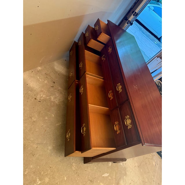 American Henkel & Harris Cherry 124/24 10 Drawer Dresser For Sale - Image 3 of 9