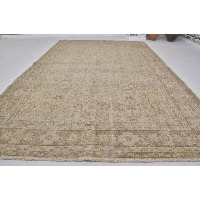 Handmade wool carpet in Turkish Anatolia , Vintage Oushak Rug,Turkish Vintage Anatolian Rug, Handmade wool Rug . One Of...