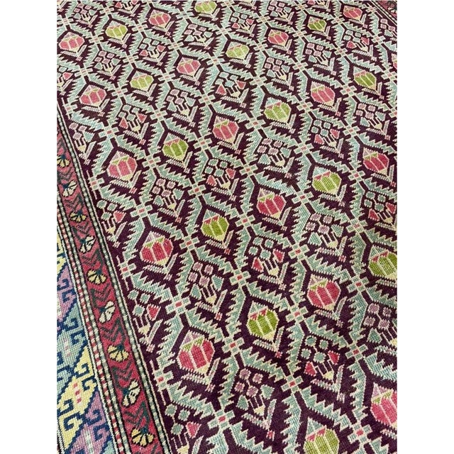 Exact Size: 4'7"x8'2" Color: Brown Age: Old Materials: Wool Construction: Hand Knotted