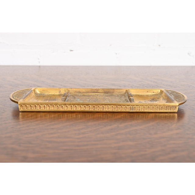 Tiffany Studios Tiffany Studios New York Adam Bronze Doré Pen Tray For Sale - Image 4 of 12