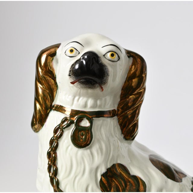 Antique Staffordshire Copper Lustre Mantle Dog Figurines, 1800s, Set of 2 For Sale - Image 13 of 14