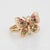 Modern Vintage Butterfly Ring 14k Yellow Gold Diamond Gemstone Sz 4 Pinky Jewelry For Sale - Image 3 of 7