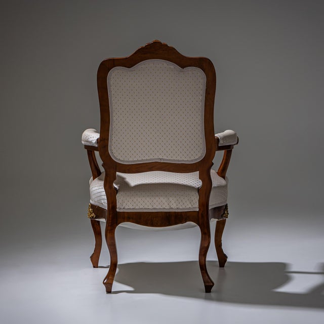 Antique Louis XV Style Armchair, 1880 For Sale - Image 3 of 6