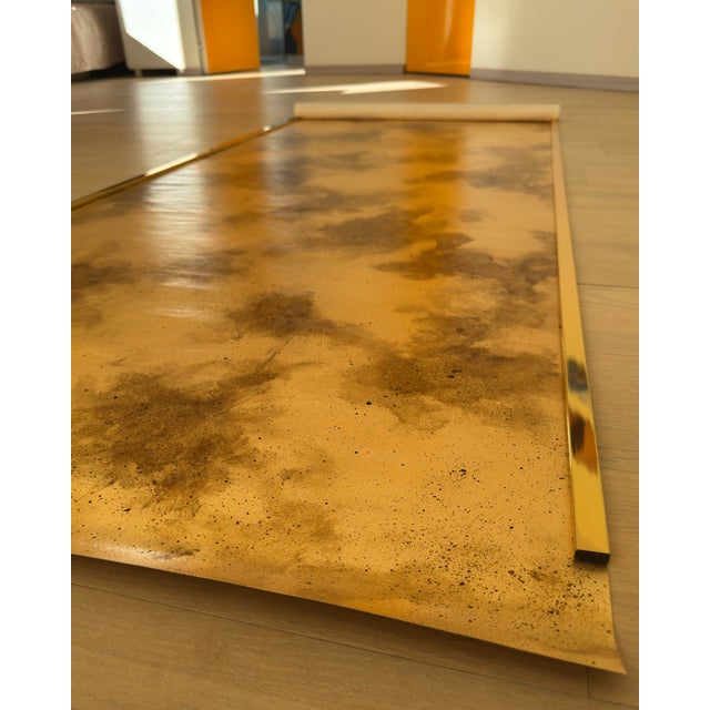 Metal Gold Oxide Wallpaper – Handcrafted Luxury Metallic Surface for High-End Interiors & Statement Walls For Sale - Image 7 of 12