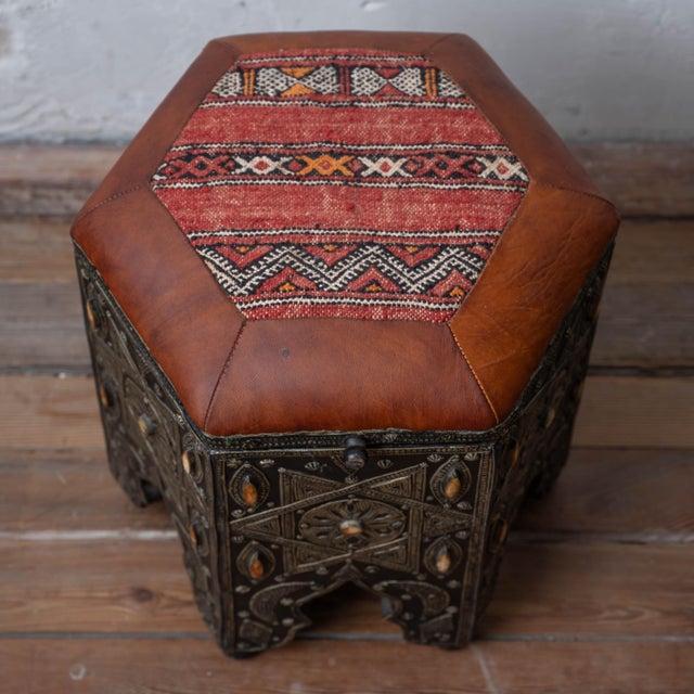 Mid 20th Century A Pair of Moroccan Stools, 20th Century For Sale - Image 5 of 16