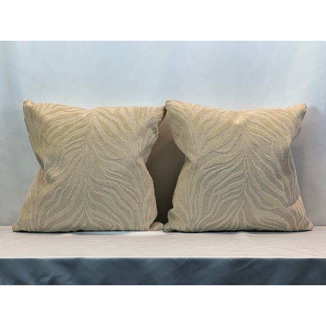 Animal Print 20”x20” Feather/Down Pillows - A Pair For Sale - Image 4 of 4