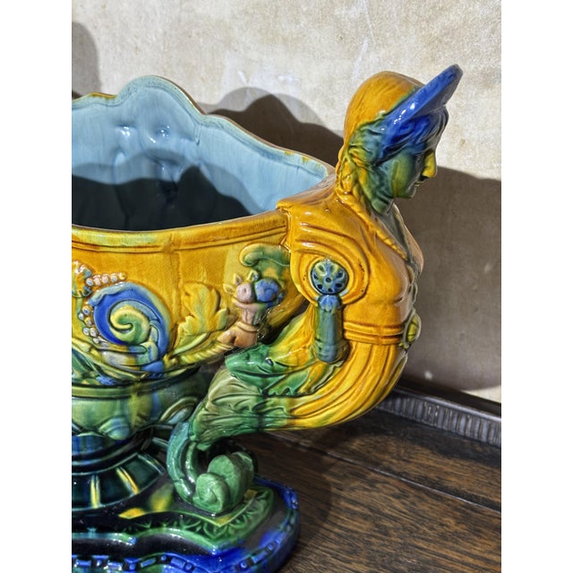 1920s Large Majolica Centrepiece, 1920s For Sale - Image 5 of 7