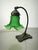 Metal Brass Table Lamp with Green Glass, 1960s For Sale - Image 7 of 8