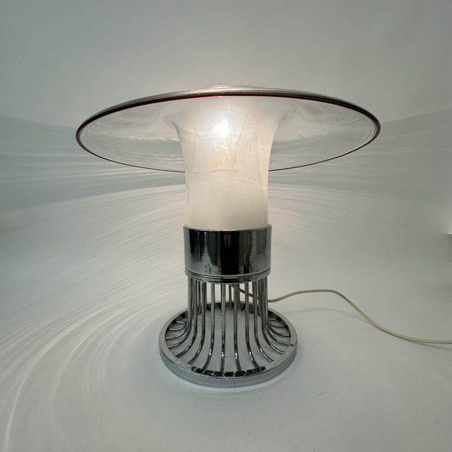 Post Modern Space Age Ufo Glass Table Lamp, Italy, 1970s For Sale - Image 3 of 18