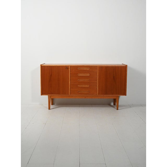 Scandinavian Sideboard with Inlaid Handles, 1950s For Sale - Image 9 of 9