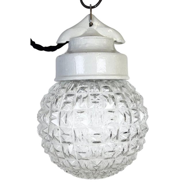 Vintage White Porcelain Pendant Light, 1970s For Sale - Image 16 of 16