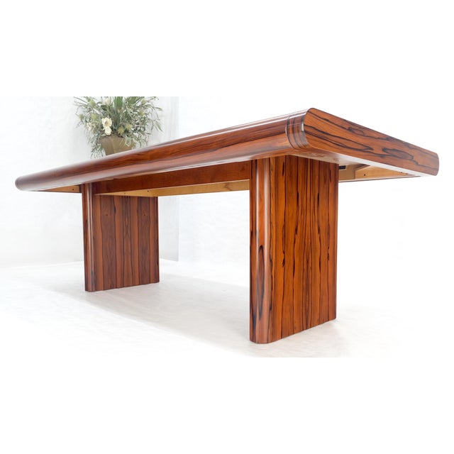 Wood Super Slick Low Profile Rosewood Mid Century Modern Dining Table 2x20” Leaves For Sale - Image 7 of 18