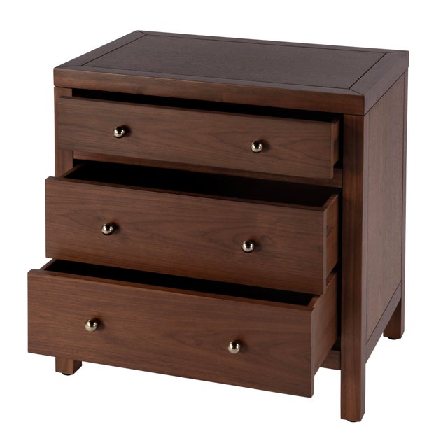 2020s Nora 25 in. W Rectangular Wood 3 Drawer Nightstand, Walnut For Sale - Image 5 of 11
