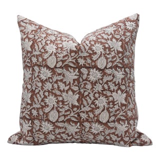 Fabdivine Indian Block Print Cushion Cover 14x14 Inch Duck Canvas-Manikarnika For Sale