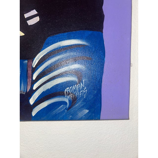 Mustard Cadman Mathias Signed Original “Bob Marley” Acrylic on Canvas Portrait Painting For Sale - Image 8 of 9