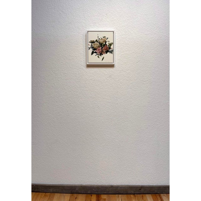 Recomposed No. 1 by Jon Doran | Oil on panel Painting of abstract roses on a light background For Sale - Image 4 of 5