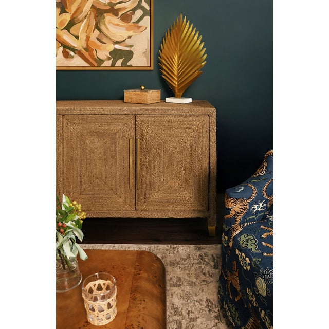 Matthew Izzo Home Casey Wrapped Rope Four Door Buffet With Satin Brass Hardware For Sale In New York - Image 6 of 8