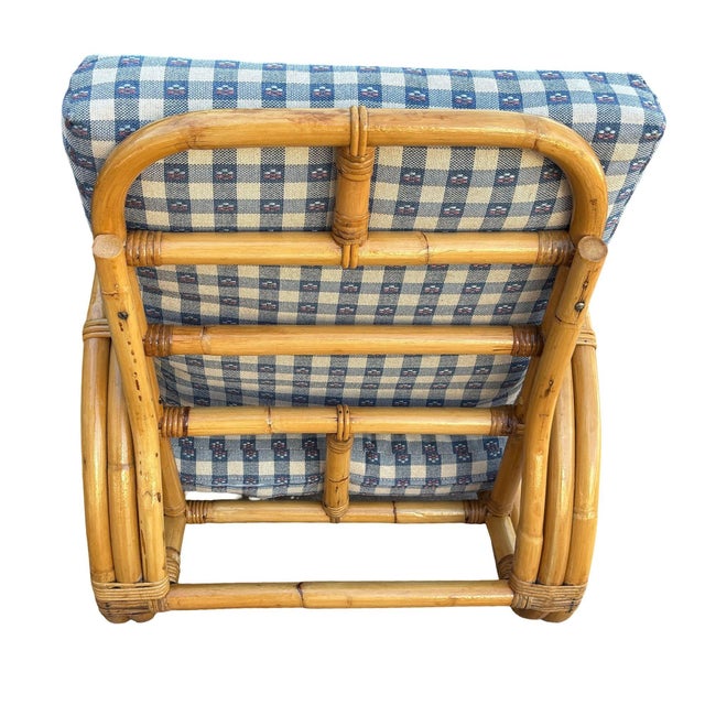 1950s 1950s Restored Mid-Century Double Strand Full Round Rattan Lounge Chair For Sale - Image 5 of 7
