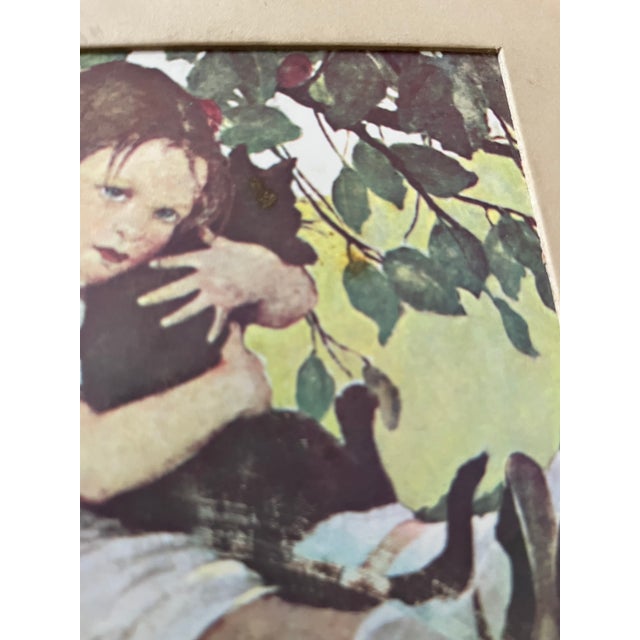 Green 1930s Jessie Willcox Smith "I Love My Little Cat" Framed Print For Sale - Image 8 of 8