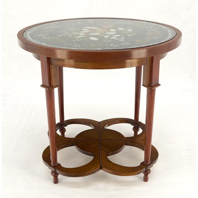 Very Fine Mother of Pearl Decorated 24" Round Side Lamp Table Stand For Sale - Image 11 of 18
