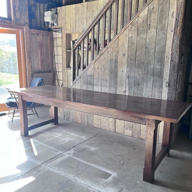 Vintage Oak Refectory Dining Table For Sale - Image 4 of 18