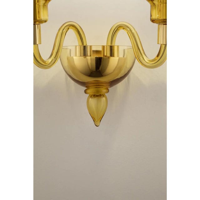 Contemporary Amber Murano Glass Sconce with Linear Design by Simoeng for Simoeng For Sale - Image 3 of 5