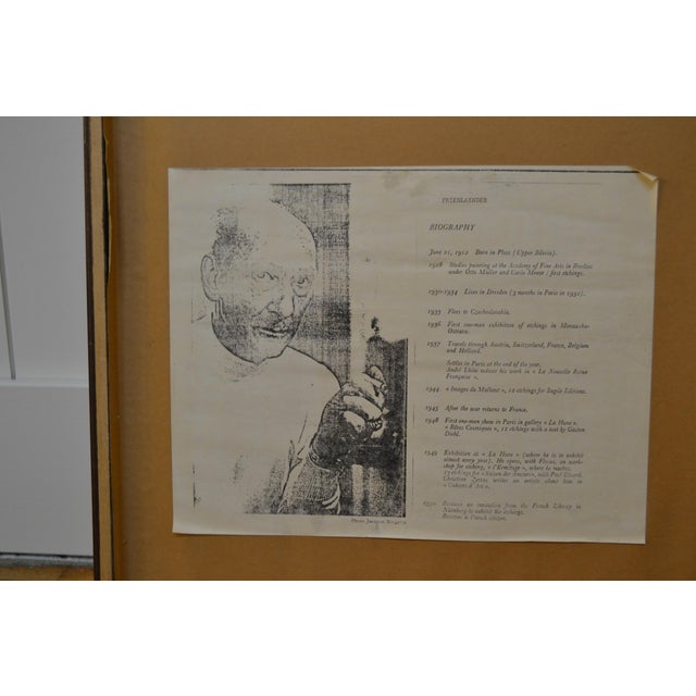 Paper Mid Century Johnny Freidlaender Abstract Etching For Sale - Image 7 of 8