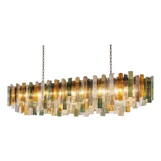 Italian Listelli Murano Glass Chandelier with Rectangular Strips by Simoeng for Simoeng For Sale