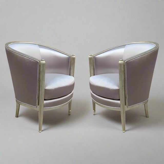 Wood 1930s Pair of Art Deco Giltwood Armchairs For Sale - Image 7 of 9
