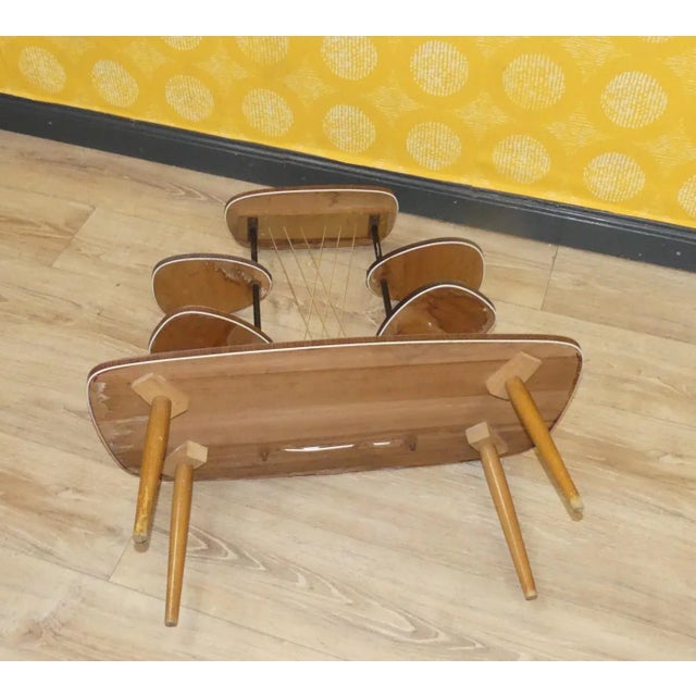 Black Flower Bench in Teak Look Resopal, 1960s For Sale - Image 8 of 11