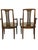A distinctive pair of vintage mid-century modern dining armchairs featuring exceptionally tall, architectural backs,...