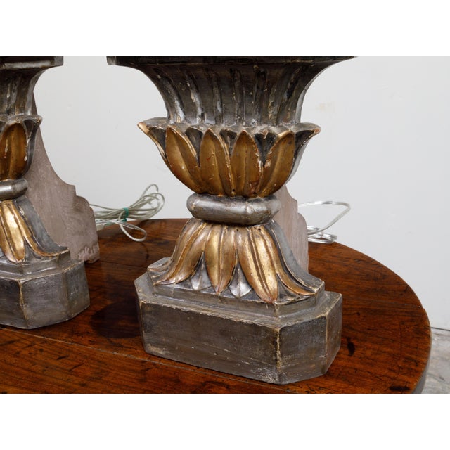 French 18th Century Carved and Gilded Fragments Made into Table Lamps - Pair For Sale In Atlanta - Image 6 of 10