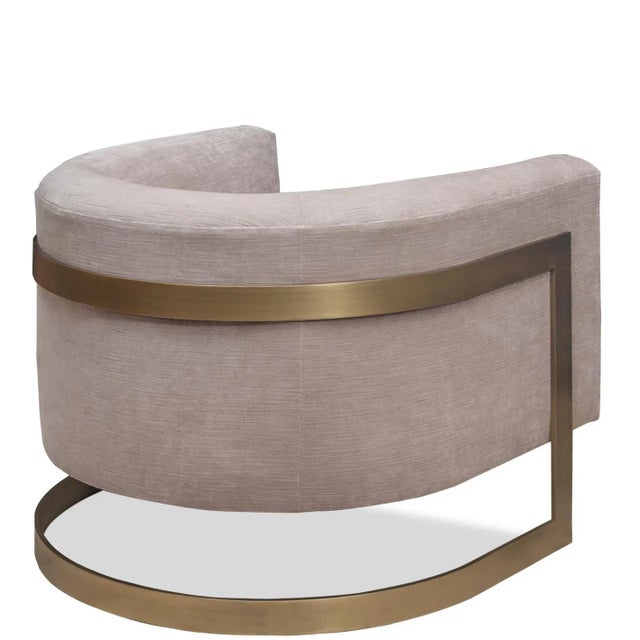 1970s Pair of Mid-Century Modern Bucket Brass Banded Occasional Chairs by Milo Baughman For Sale - Image 5 of 8