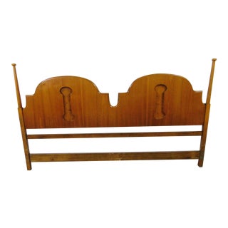 Mid Century Modern Walnut / Burlwood Kingsize Headboard For Sale